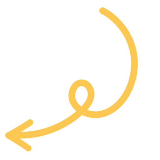 Yellow curlique arrow