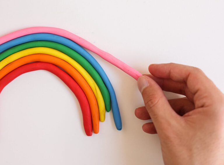 rainbow made of clay